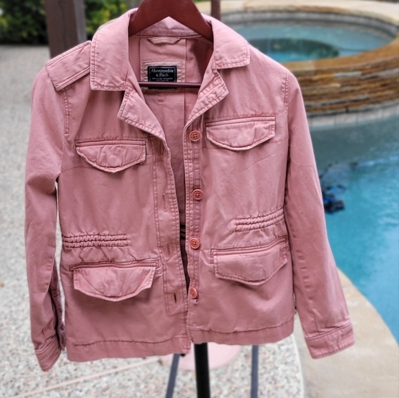 Abercrombie & Fitch Jackets & Blazers - Abercrombie & Fitch military dusty rose Barbie  Y2K cotton  xs